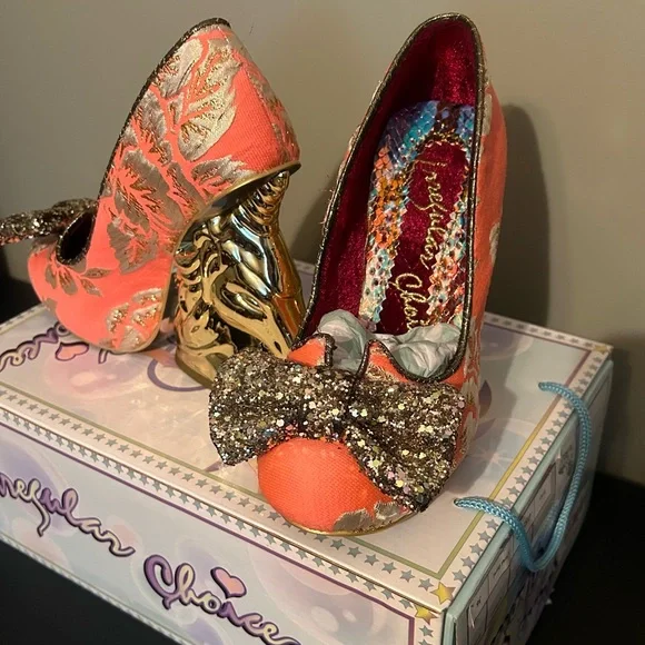 Irregular Choice Trixy in Coral /Gold size 36 - Picture 4 of 9